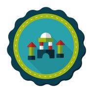 brick house flat icon with long shadow N40