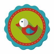 Duck toy flat icon with long shadow eps 10 N28