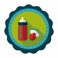 Baby bottle flat icon with long shadow EPS 10 N33