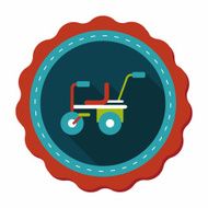 Child bike flat icon with long shadow eps10 N8