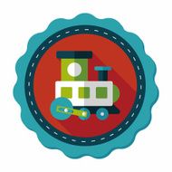 Train toy flat icon with long shadow EPS 10 N32
