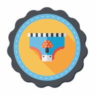 diaper flat icon with long shadow eps10 N20