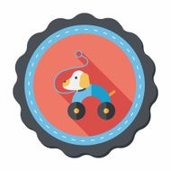 toy dog flat icon with long shadow eps 10 N24