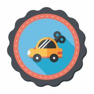 toy car flat icon with long shadow eps10 N38