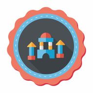 brick house flat icon with long shadow N41