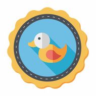 Duck toy flat icon with long shadow eps 10 N29