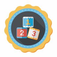 123 blocks flat icon with long shadow eps10 N17