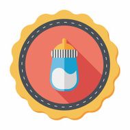 Baby bottle flat icon with long shadow EPS 10 N34