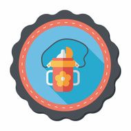 kid water bottle flat icon with long shadow EPS 10 N23