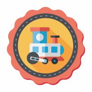 Train toy flat icon with long shadow EPS 10 N33