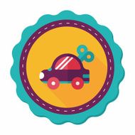 toy car flat icon with long shadow eps10 N39