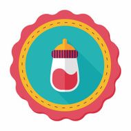 Baby bottle flat icon with long shadow EPS 10 N36