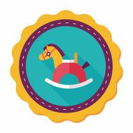 horse toy flat icon with long shadow eps10 N26