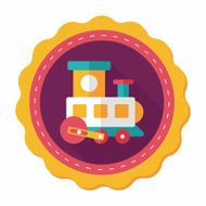 Train toy flat icon with long shadow EPS 10 N34