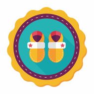 baby booties flat icon with long shadow N31