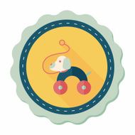 toy dog flat icon with long shadow eps 10 N26