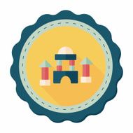 brick house flat icon with long shadow N43