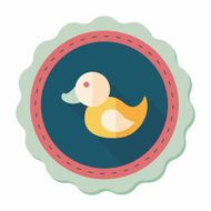 Duck toy flat icon with long shadow eps 10 N31
