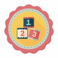 123 blocks flat icon with long shadow eps10 N19