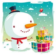 Christmas - snowman and his gifts