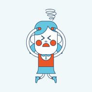Character illustration design Girl confused cartoon eps N2