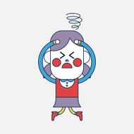 Character illustration design Girl confused cartoon eps N3