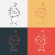 Character illustration design Girl confused cartoon eps N4