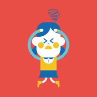 Character illustration design Girl confused cartoon eps N5