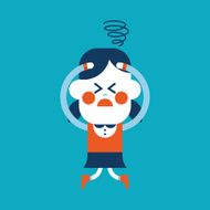 Character illustration design Girl confused cartoon eps N6