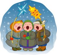 Children sing a Christmas song