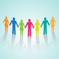 Vector multi-color human community pictograms