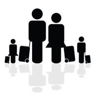 family travel icon vector