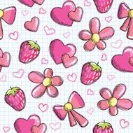 cute seamless pattern with romantic elements