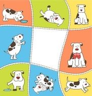 Set of cartoon dogs Vector