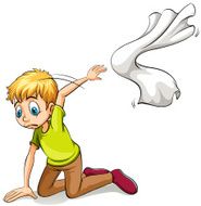 Man throwing a towel