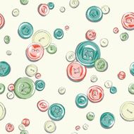 hand drawn buttons seamless pattern