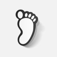 Paper clipped sticker Footprint symbol N2