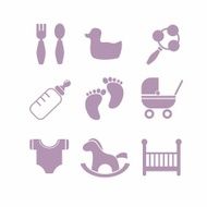 baby icons set vector N7