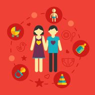 Set of family planning and vacation infographic design elements vector