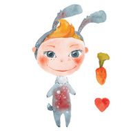 child dressed as a bunny