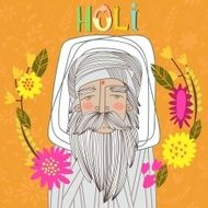 Happy Holi - concept vector card