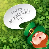 Leprechaun with speech bubble