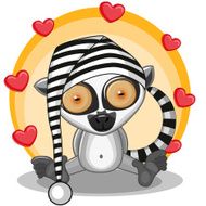 Lemur with hearts