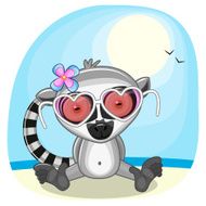 Lemur on the beach