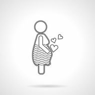 Flat line icon for motherhood