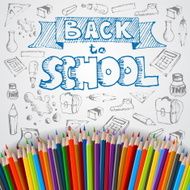 Back to school poster vector colorful crayons