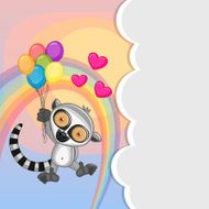 Lemur with balloons N2