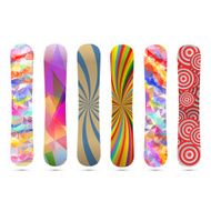 Snowboard design template isolated on white background