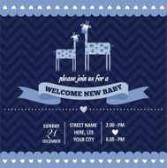 baby shower invitation with giraffe in retro style