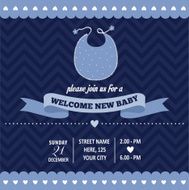 baby shower invitation in retro style N4